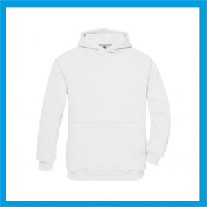 FELPA CON CAPPUCCIO F20340 COLORE BIANCO 280 GR